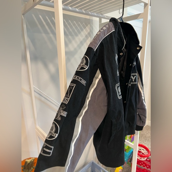 Carroll Shelby cobra collage men’s black twill jacket - Picture 2 of 6